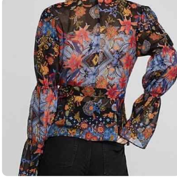 BCBGeneration Sheer Wrap Blouse - Picture 7 of 7